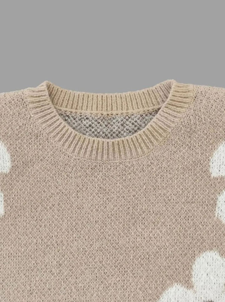 Women's Supersoft Floral Daisy Crew Neck Knitted Jumper