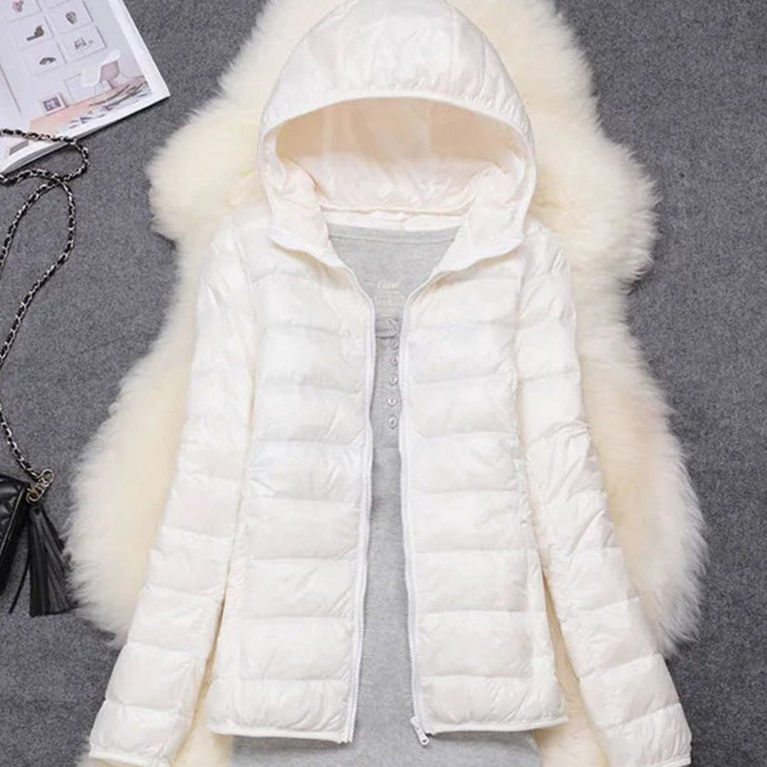 Women's Ultralight Packable Hooded Puffer Jacket - White