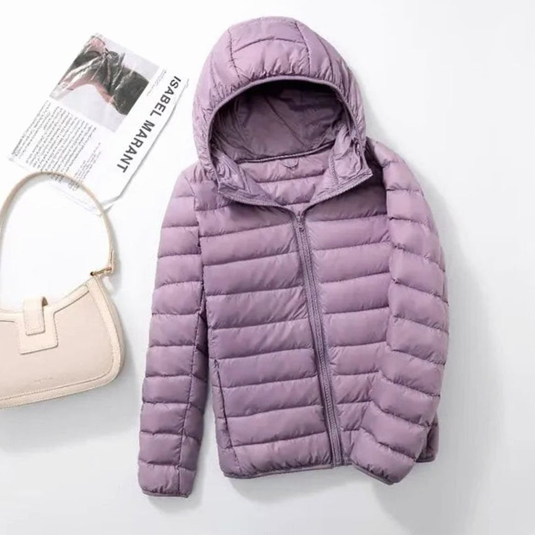 Women's Ultralight Packable Hooded Puffer Jacket - Light Violet