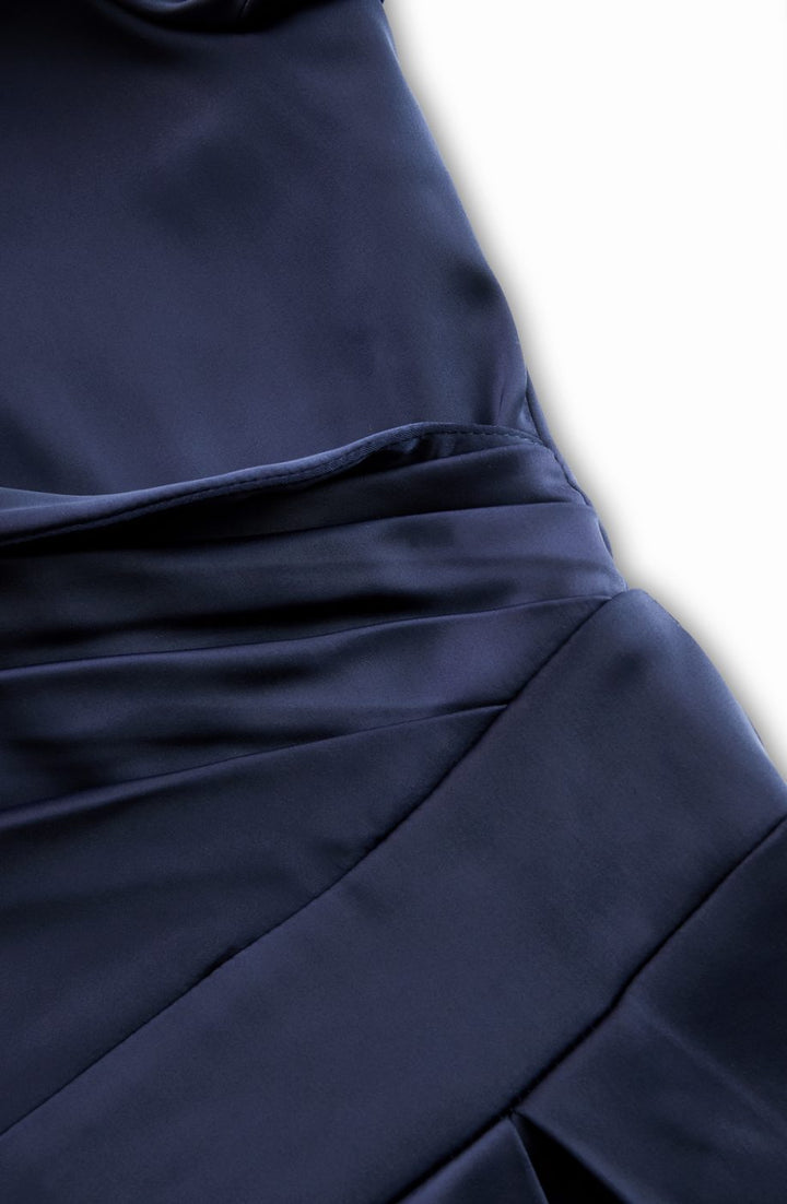 Women's V-Neck Wrap Bodice Full-Skirt Formal Evening Dress