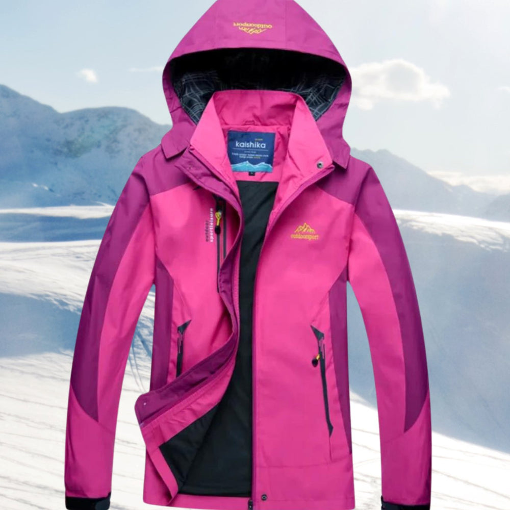 Women's Waterproof Hooded Outdoor Shell Jacket - Pink