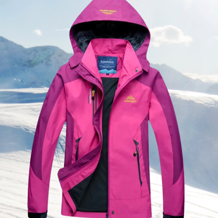 Women's Waterproof Hooded Outdoor Shell Jacket - Pink