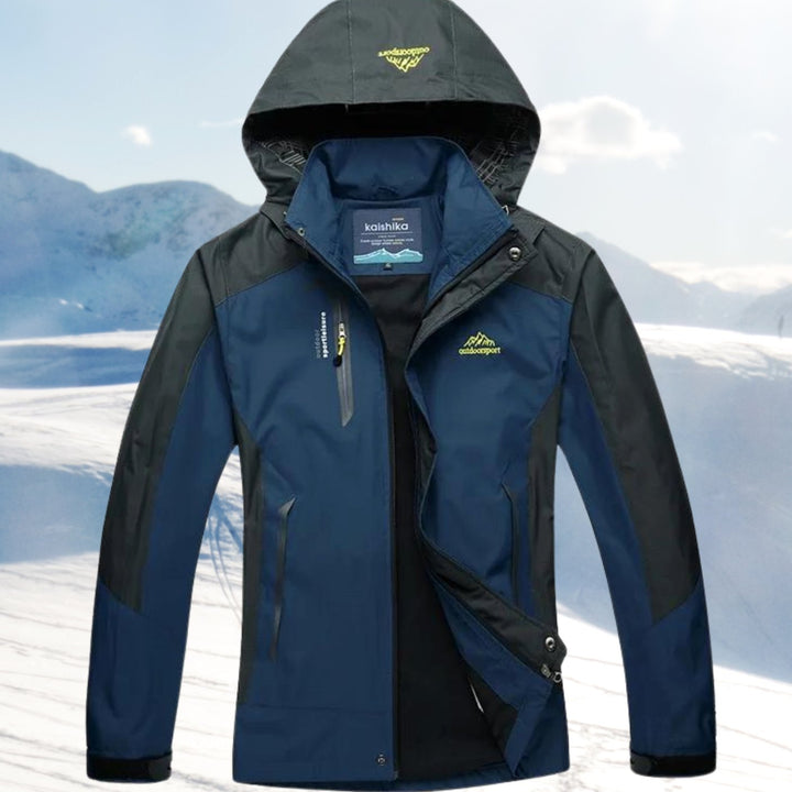 Women's Waterproof Hooded Outdoor Shell Jacket - Blue