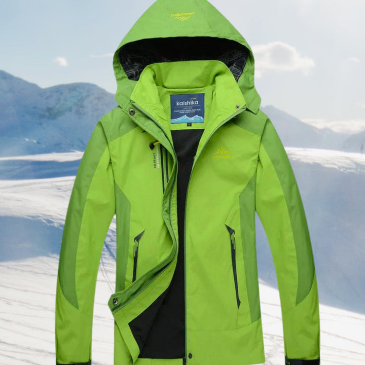 Women's Waterproof Hooded Outdoor Shell Jacket - Green