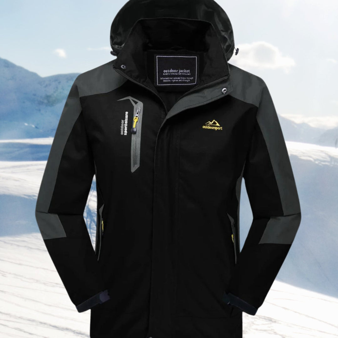 Women's Waterproof Hooded Outdoor Shell Jacket - Black