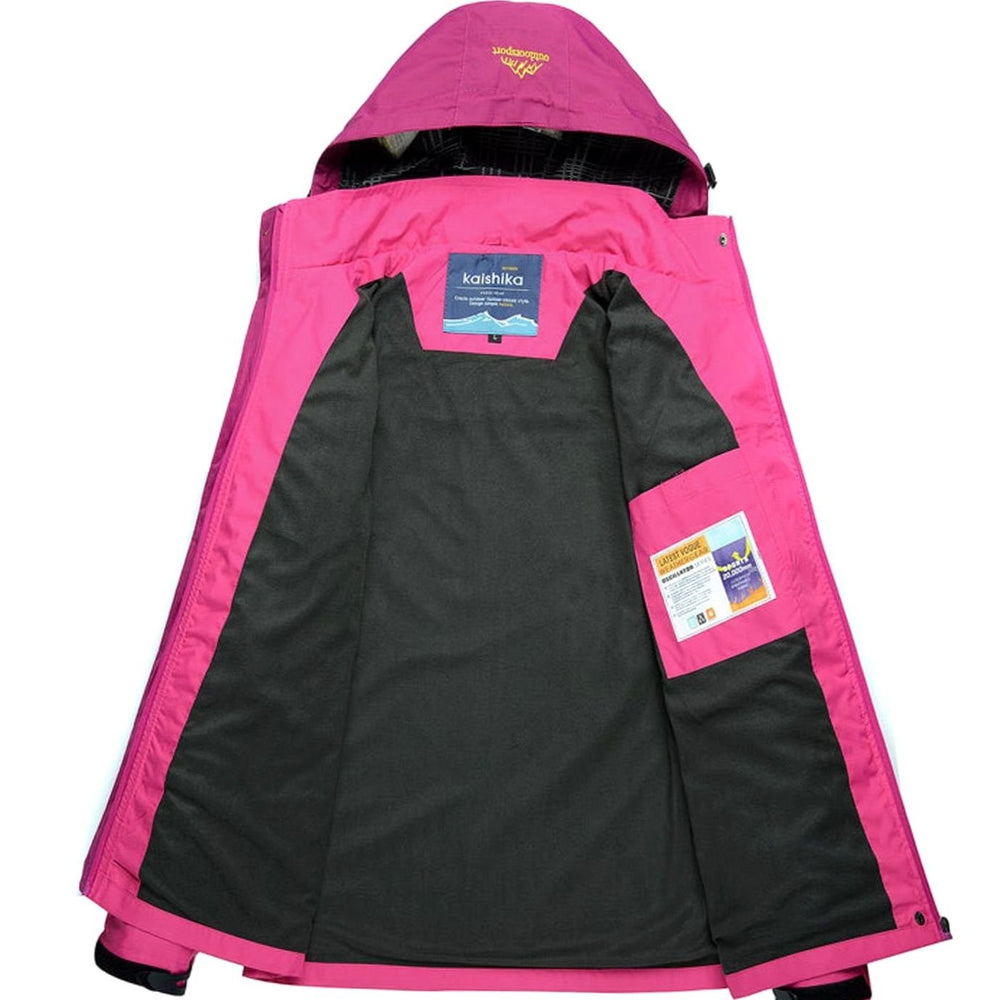 Women's Waterproof Hooded Outdoor Shell Jacket, Hot Pink
