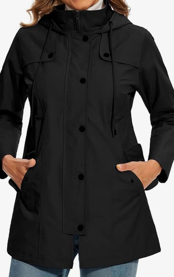 Women's Waterproof Hooded Parka Jacket Checked Lining