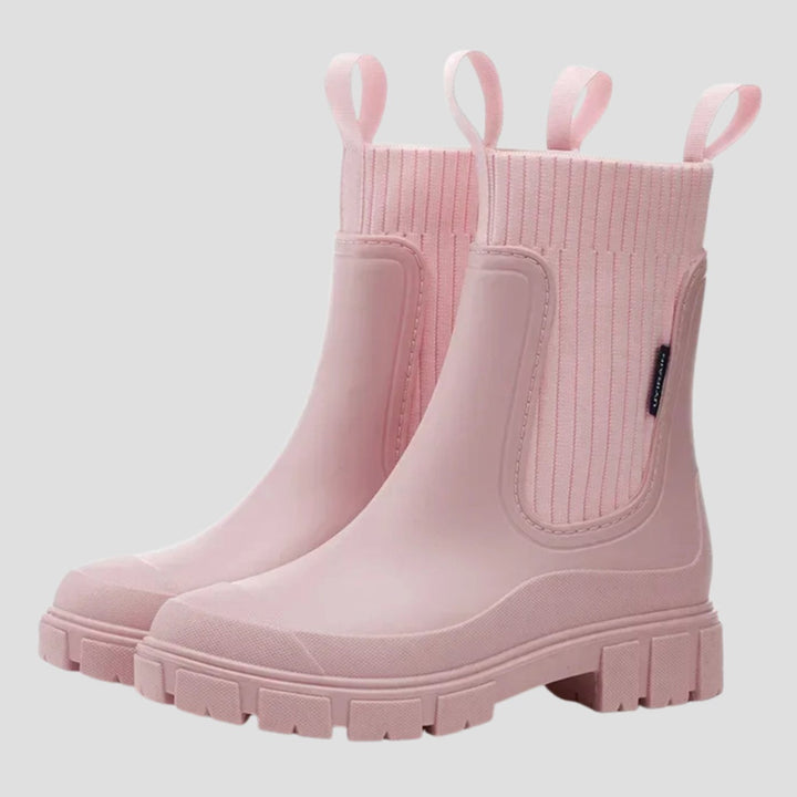 Women's Waterproof Slip-On Chelsea Ankle Boots - Pink