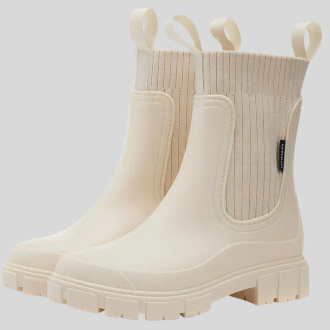 Women's Waterproof Slip-On Chelsea Ankle Boots - Beige