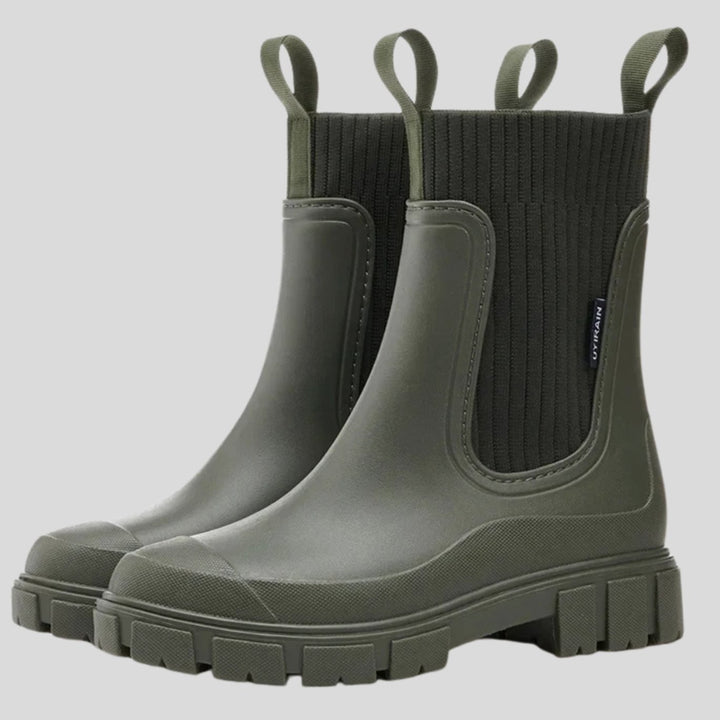 Women's Waterproof Slip-On Chelsea Ankle Boots - Green