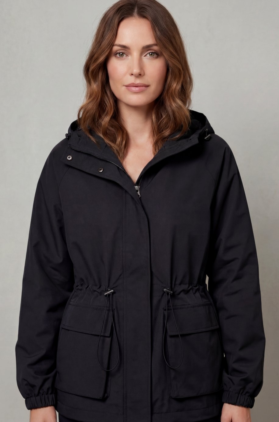 Women's Waterproof Utility Parka Drawstring Hooded Jacket