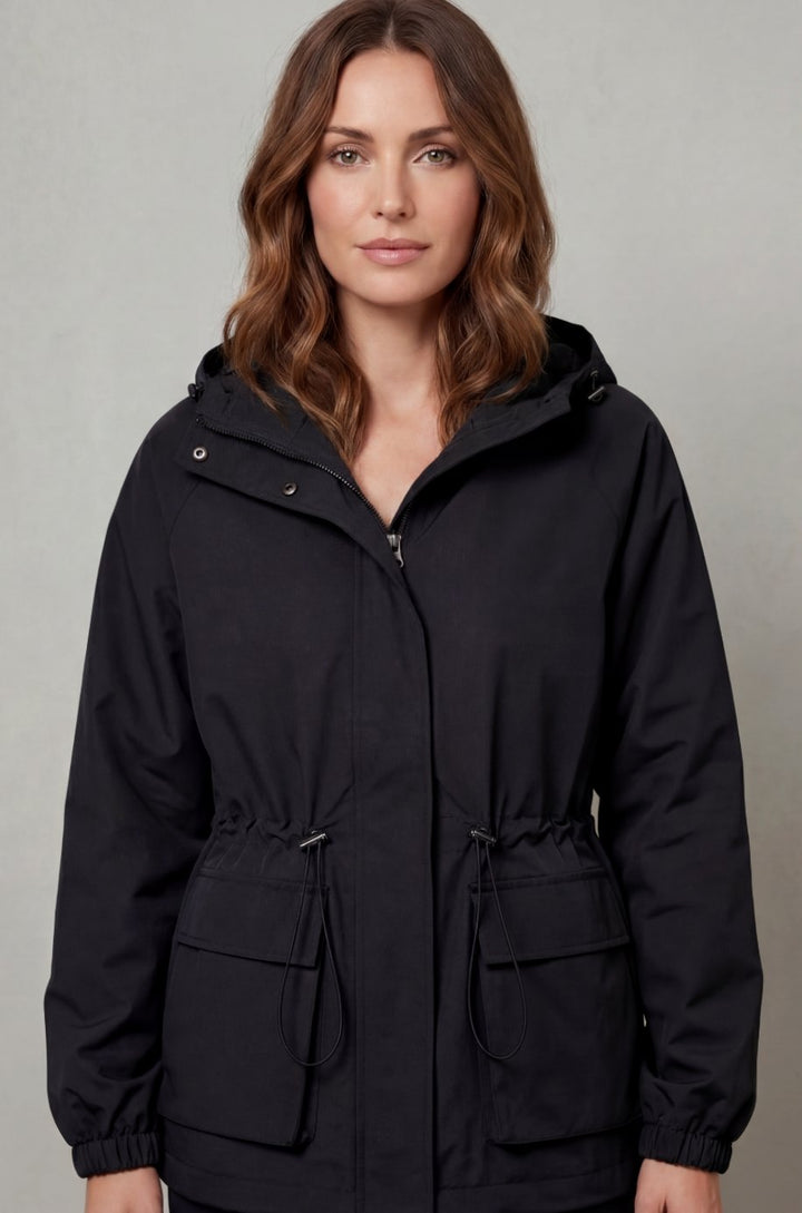 Women's Waterproof Utility Parka Drawstring Hooded Jacket