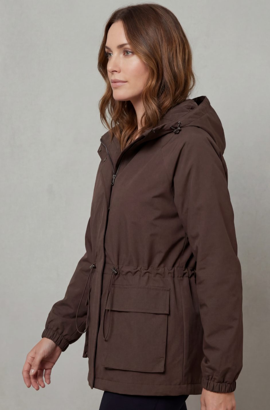 Women's Waterproof Utility Parka Drawstring Hooded Jacket