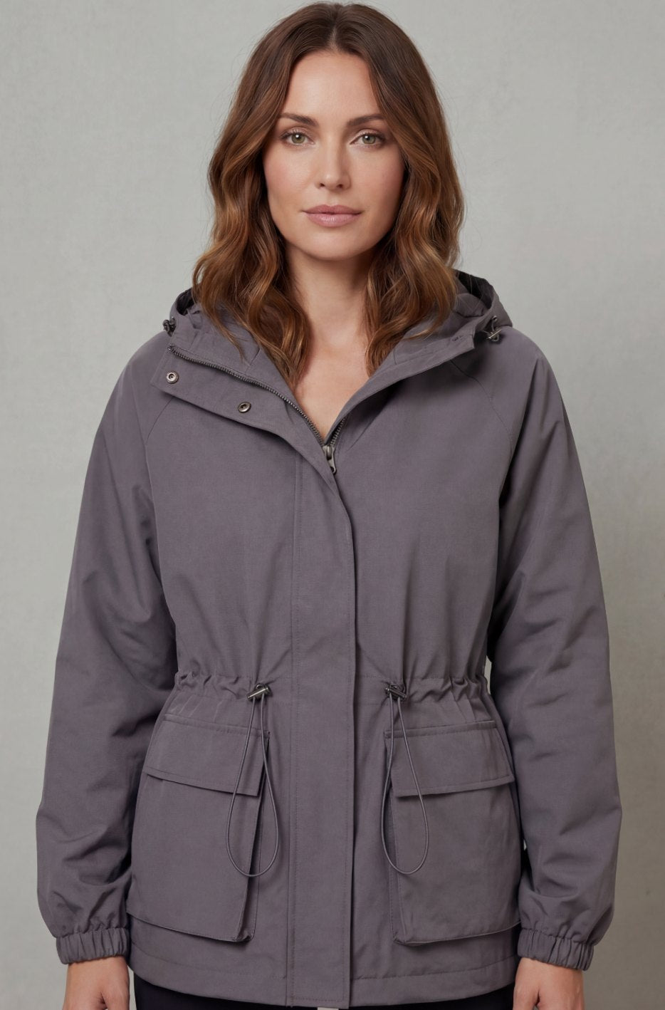 Women's Waterproof Utility Parka Drawstring Hooded Jacket