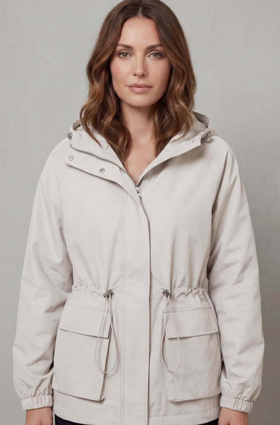 Women's Waterproof Utility Parka Drawstring Hooded Jacket