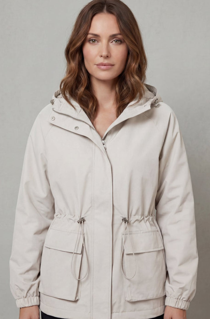 Women's Waterproof Utility Parka Drawstring Hooded Jacket