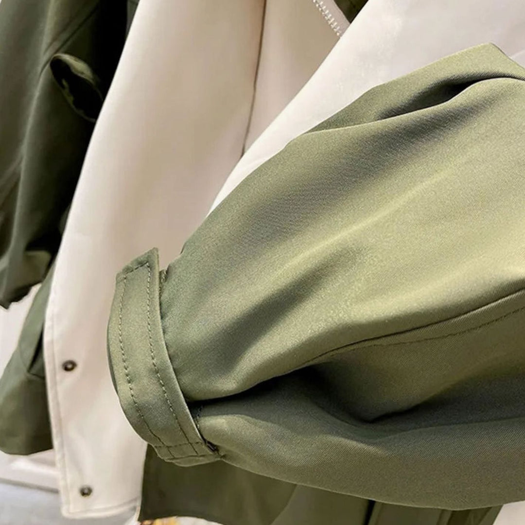 Women's Windproof Double-Layer Zip-Button Oversized Jacket