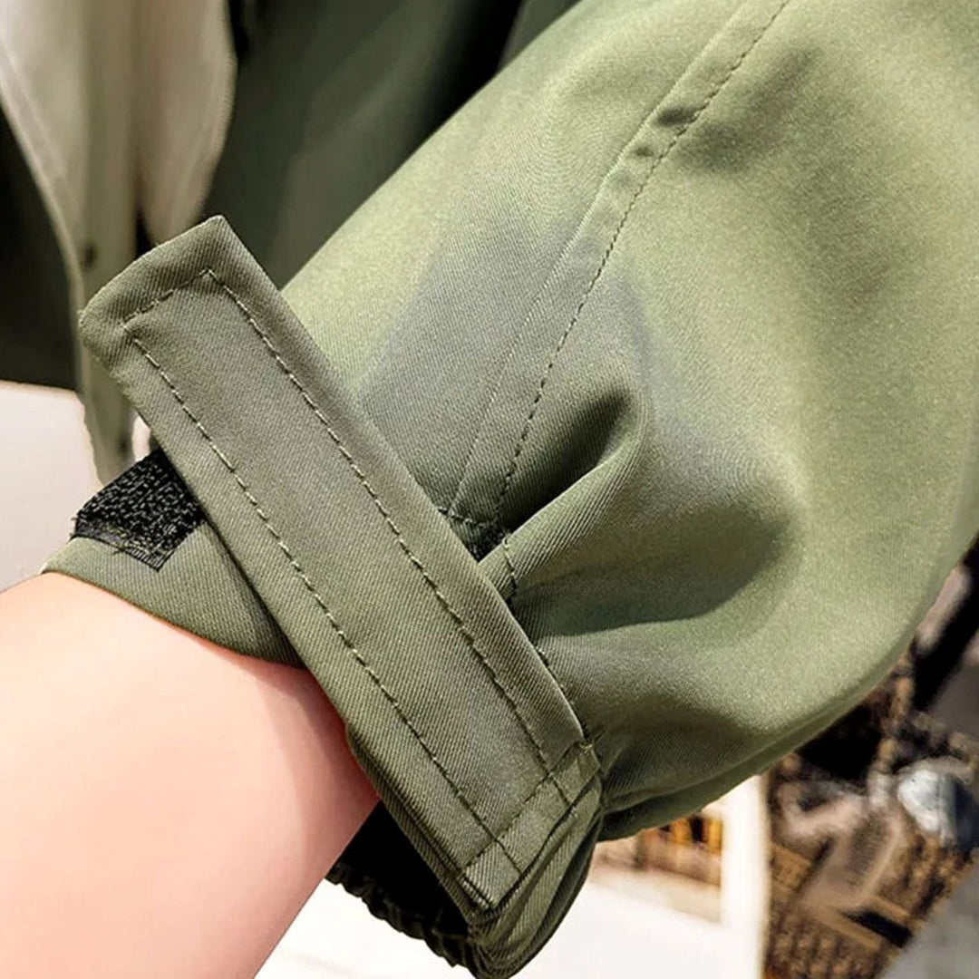 Women's Windproof Double-Layer Zip-Button Oversized Jacket