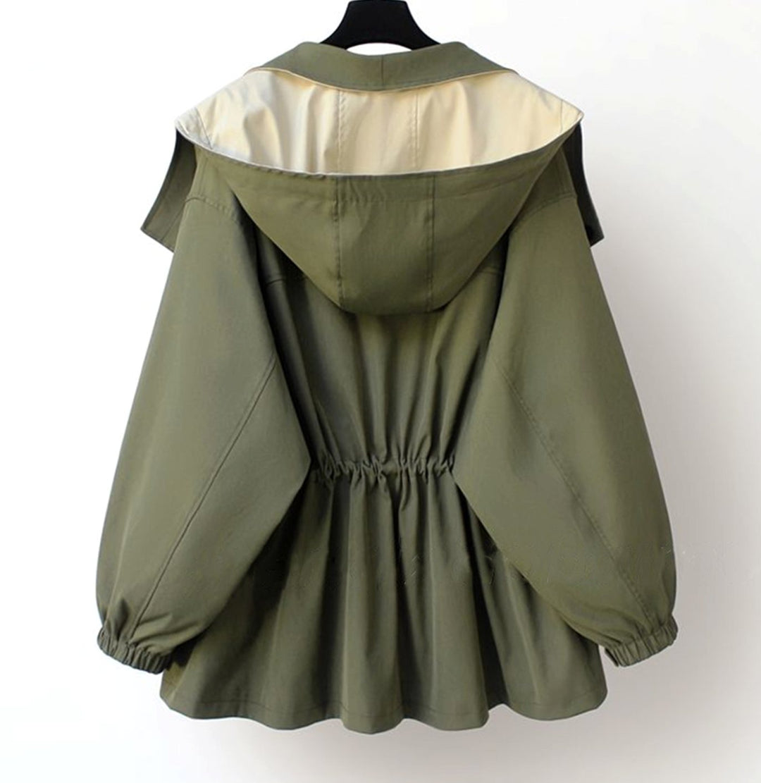 Women's Windproof Double-Layer Zip-Button Oversized Jacket