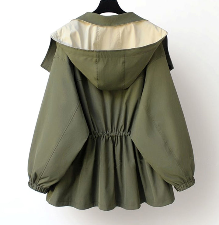Women's Windproof Double-Layer Zip-Button Oversized Jacket