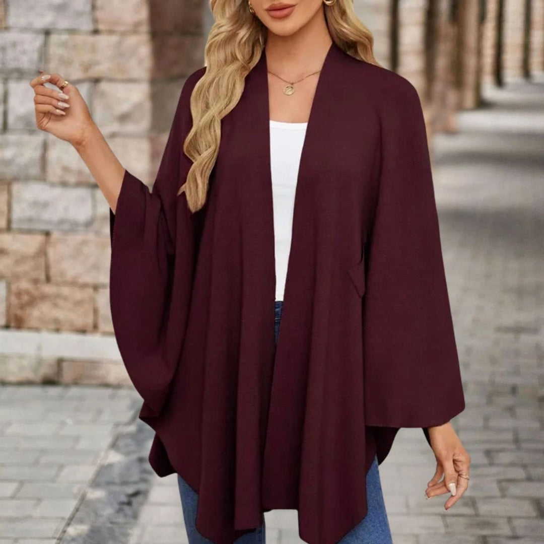 Women's Wrap-Front Knot Batwing Poncho Cape
